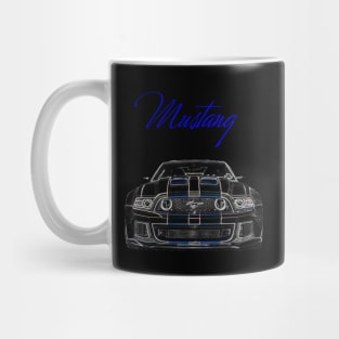 Mustang GT 2017 Car Front & Rear End On T Shirts Only Mug